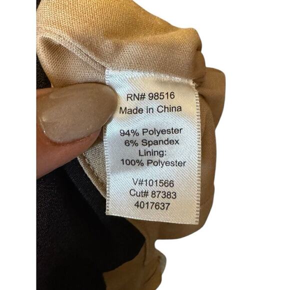 Coldwater Creek Sleeveless Maxi Dress Black Tan Size 4 Fully Lined - Picture 8 of 8